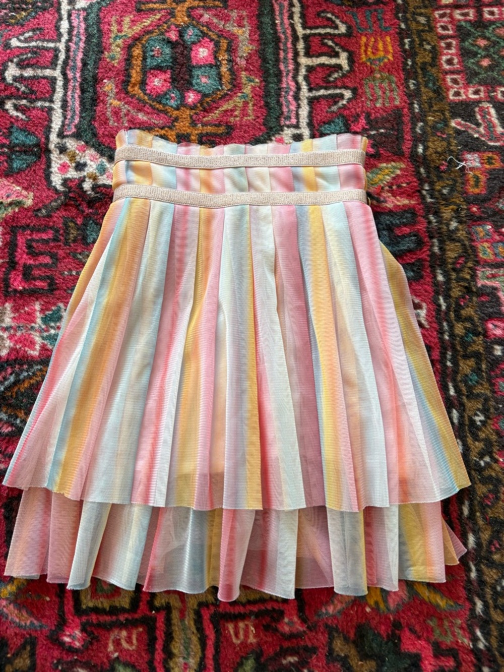 EUC Lili Gaufrette Girls Rainbow Grata Skirt SIZE 5